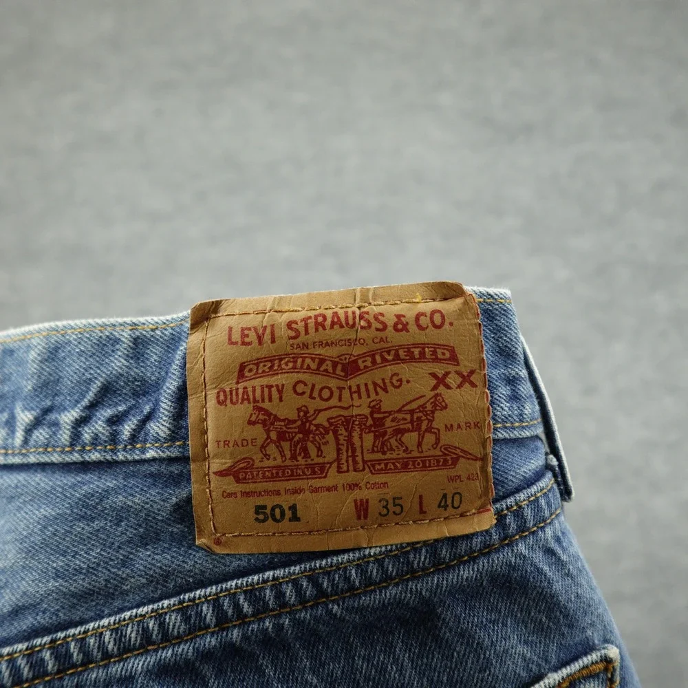 Vintage Levi's 501 Jeans Mens 33x36 Blue Straight Leg Button Fly Denim Classic